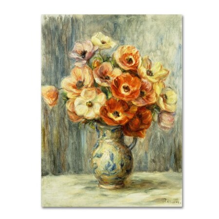 Trademark Fine Art Pierre Renoir 'Vase d'Anemones' Canvas Art, 24x32 BL01458-C2432GG